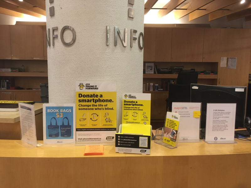 Phone it Forward box at Toronto Reference Library