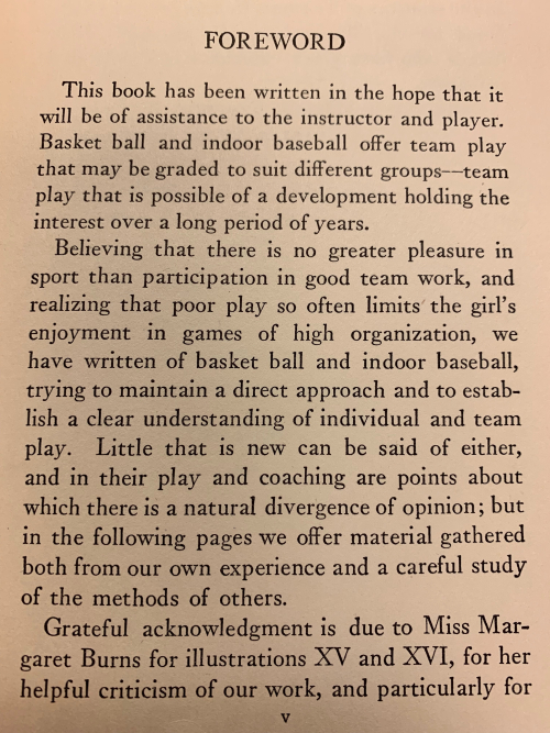 Basket ball and indoor baseball for women foreward 1927