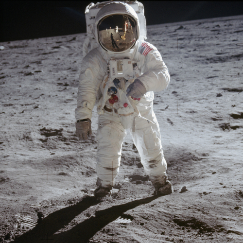 Buzz Aldrin on the moon