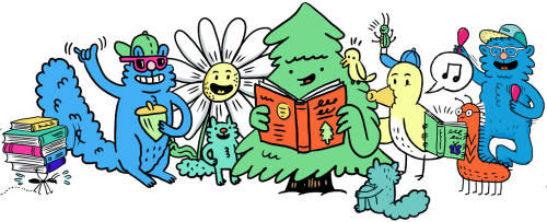 Various characters reading Various characters reading