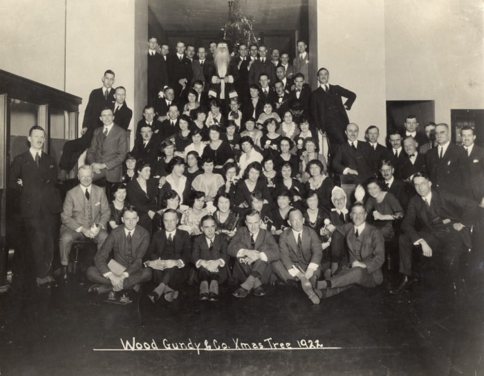 1922 vintage Xmas photo Wood  Gundy & Company  offices  King St. W