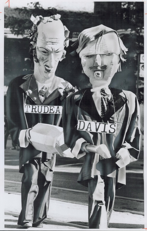 1976 Labour Day Parade - images of Pierre Trudeau and Bill Davis