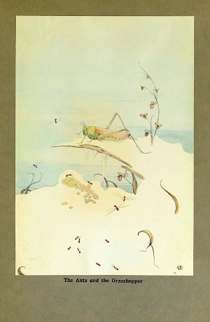 Ants and the Grasshopper from The Fables of Aesop 1910