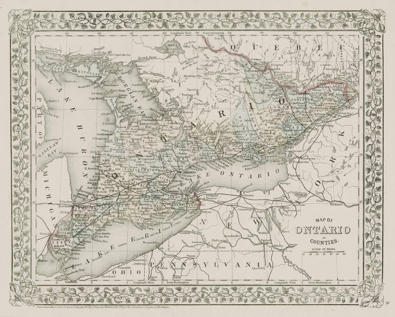 Map of Ontario in 1872. Many of the small towns here have disappeared or have been incorporated.