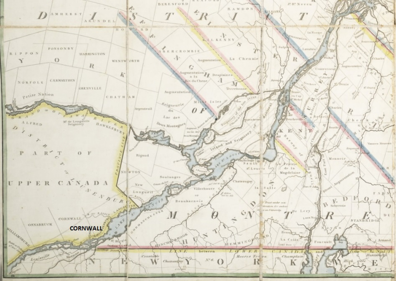 Vintage map showing part of Ontario