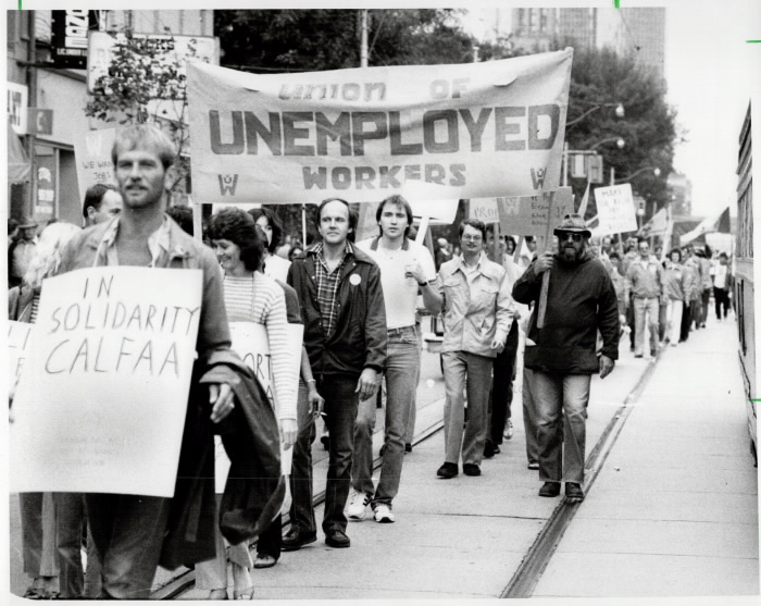 1982 Labour Day Parade Toronto unemployed workers union