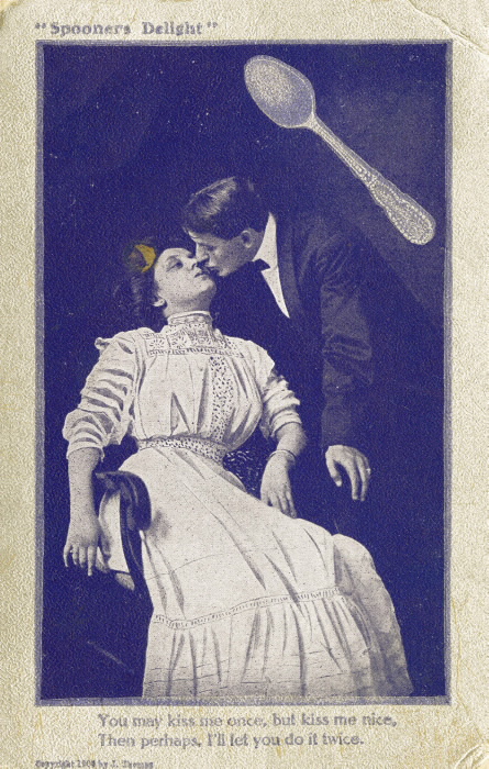 Spooners Delight 1908 vintage postcard