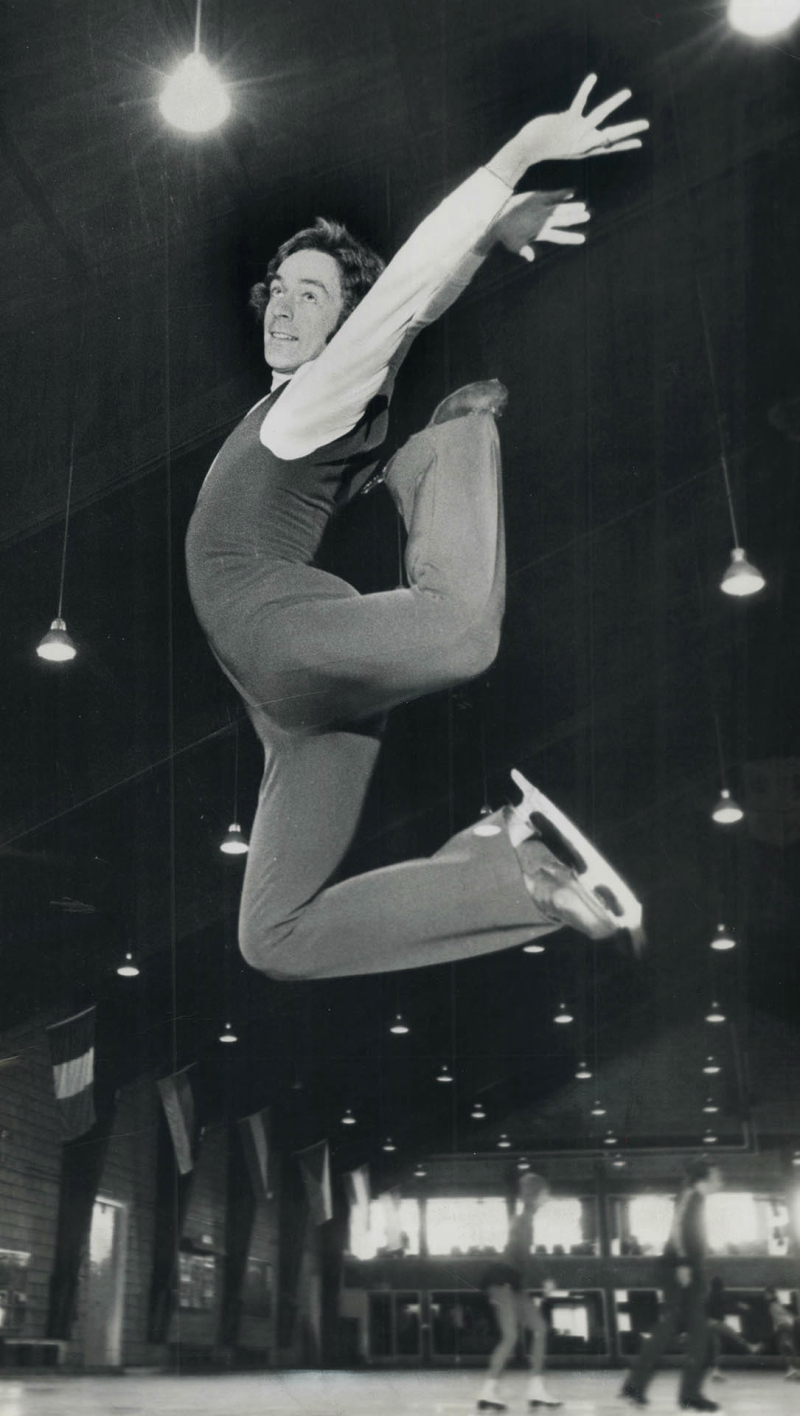 Twice Canadian figure-skating champion  Toller Cranston practises his leaps at the Toronto Cricket  Skating and Curling Club in 1973