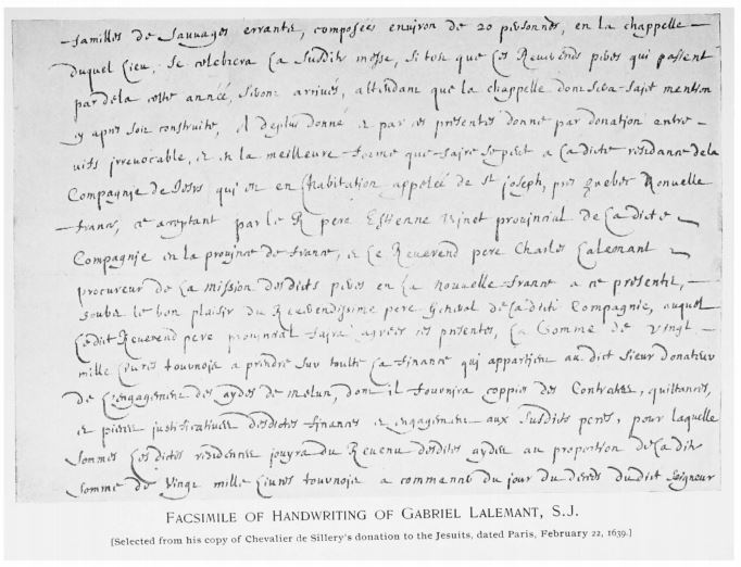 Lalemant handwriting