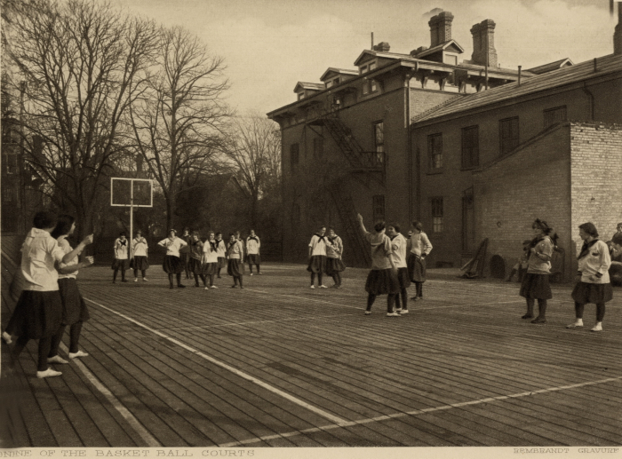 Photo 1913 Havergal College students playing basketball