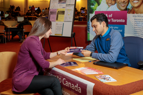 LSP worker with a customer.