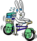 Rabbit on bike