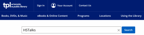 "HSTalks" in the Search Box