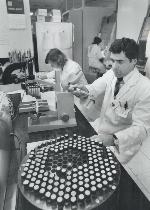 Scientists working on a vaccine