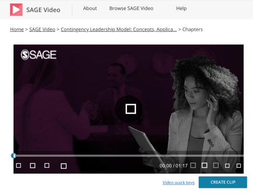 Screen shot of leadership video showing a woman on a phone with a laptop, from SAGE Videos Screen shot of leadership video showing a woman on a phone with a laptop, from SAGE Videos