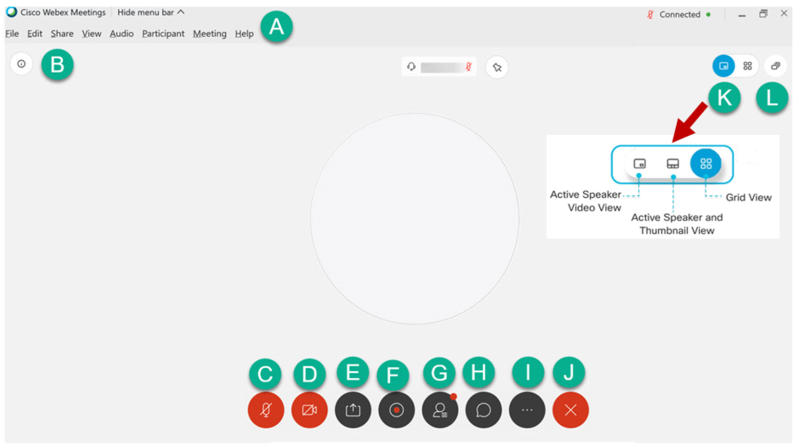 Webex Screen Layout & Features Webex Screen Layout & Features