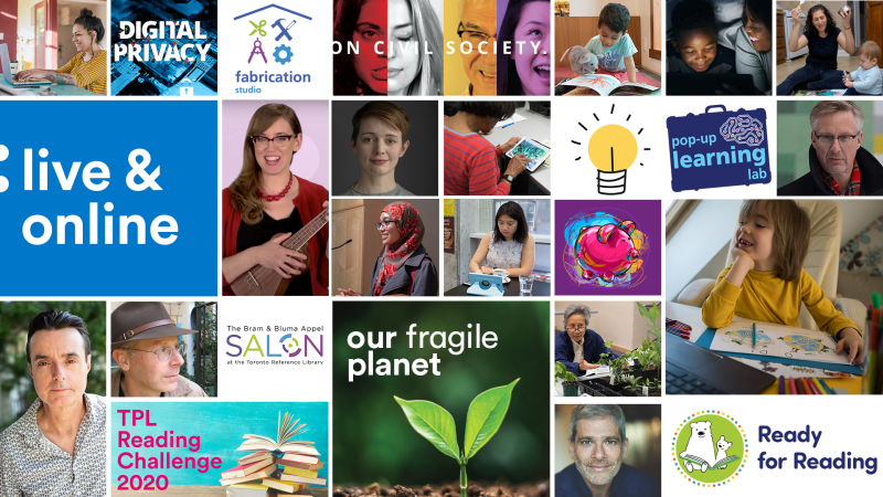TPL Live and online programs collage showing some of our program series and guest speakers.
