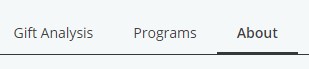 Gift Analysis, Programs, About
