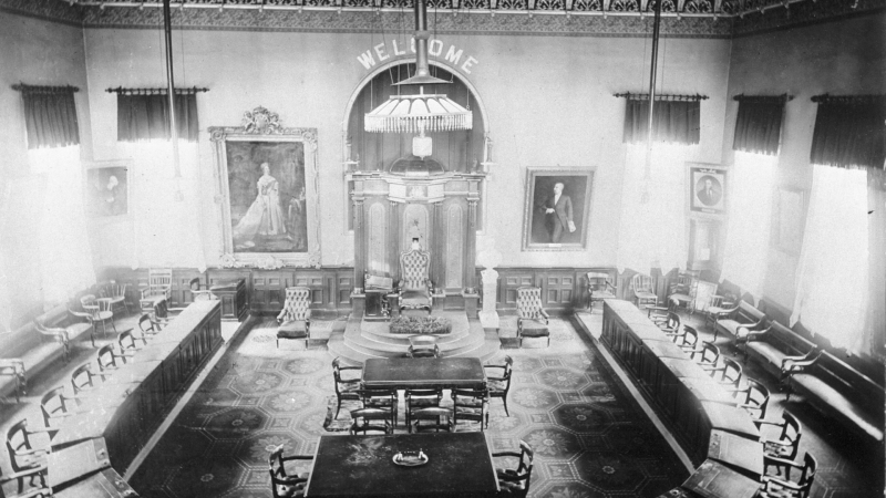 Vintage City Hall interior view Vintage City Hall interior view
