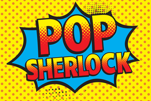 Pop art style logo "Pop Sherlock"