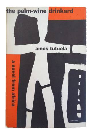 A book cover with a modern abstract design in black, white and orange.