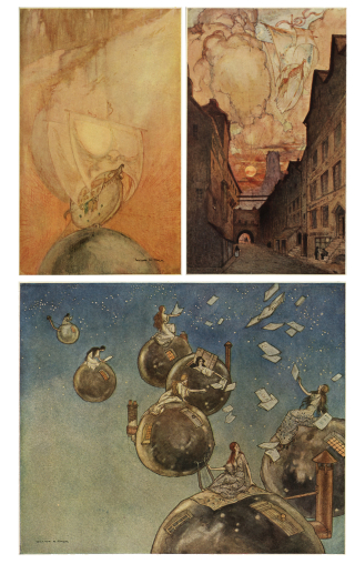 Select illustrations from The Ship That Sailed to Mars: a Fantasy by William M. Timlin, 1892-1943, (London: George G. Harrap, ca. 1923).