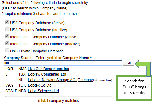 Company search demonstration