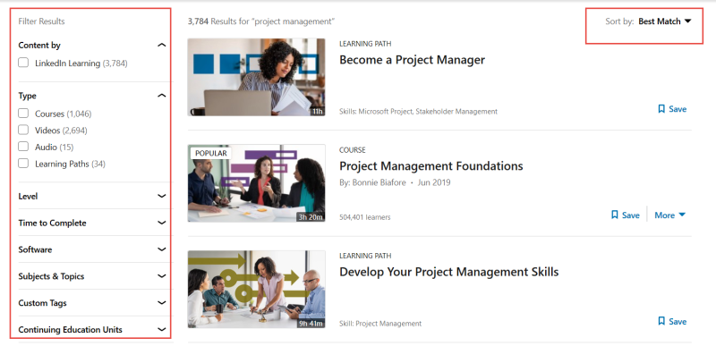 Filter Search Results