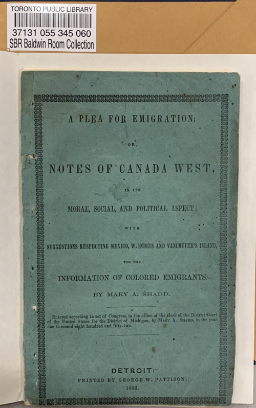 A Plea for Emigration; Or Notes of Canada West in its Moral Social and Political Aspect A Plea for Emigration; Or Notes of Canada West in its Moral Social and Political Aspect