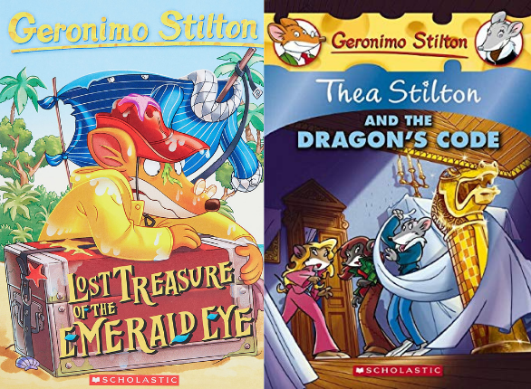 Covers of Lost Treasure of the Emerald Eye and Thea Stilton and the Dragon's Code Covers of Lost Treasure of the Emerald Eye and Thea Stilton and the Dragon's Code