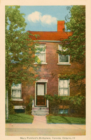  The house where Mary Pickford was born. which is brick and two stories