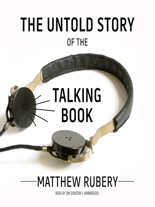 Cover of The Untold Story of the Talking Book: a pair of headphones with lines representing sound coming out of one earphone.