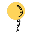 Illustration of a yellow dot balloon Illustration of a yellow dot balloon