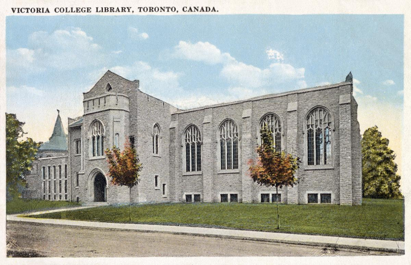 Vintage postcard of large stone building that looks like church