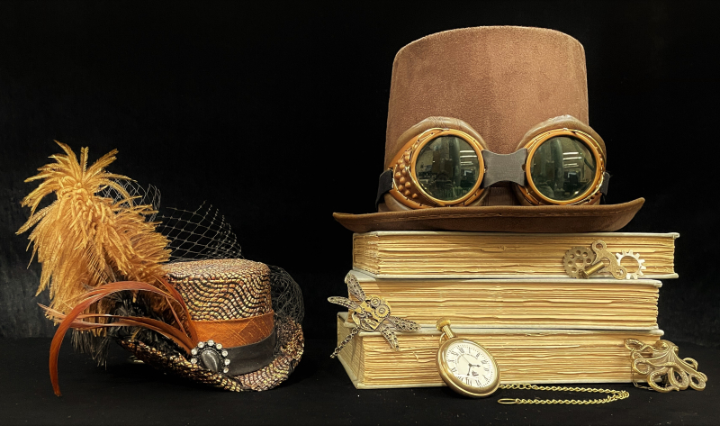 Steampunk key image. Two hats