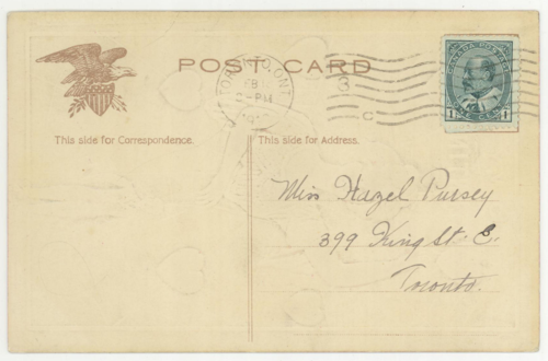 Valentine spider postcard back 