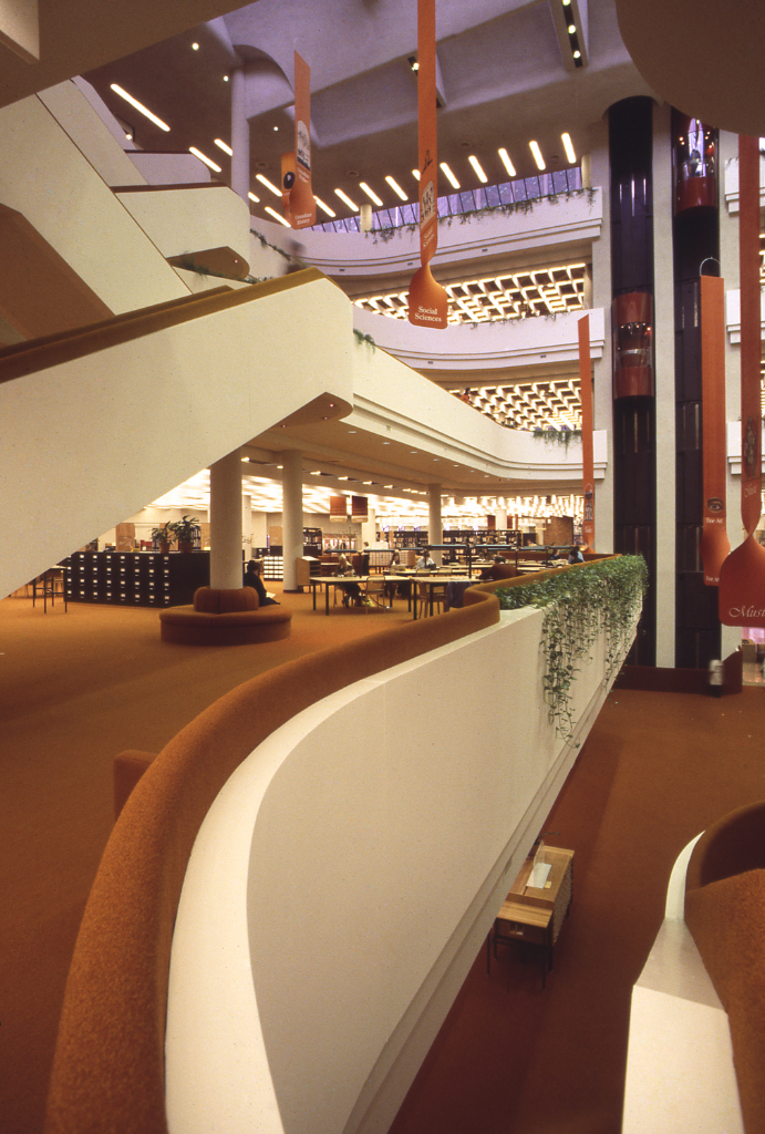 Metropolitan Toronto Reference Library interior 1977 photo