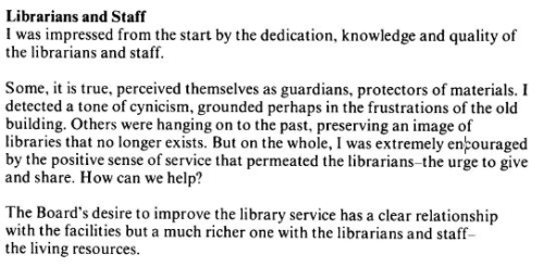 Raymond Moriyama architect's remarks the role of staff