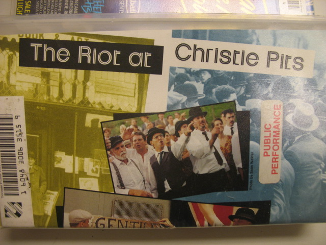 VHS video The riot at Christie Pits VHS video The riot at Christie Pits