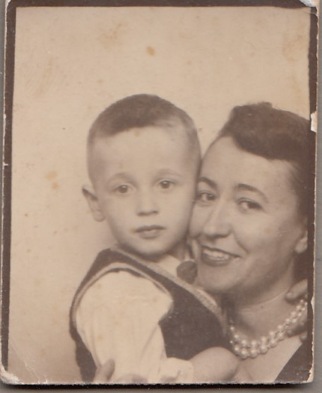 Bill's Mom and brother vintage photo booth circa 1950s