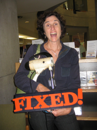 Sandi Trillo with her blender. Fixed! Sandi Trillo with her blender. Fixed!