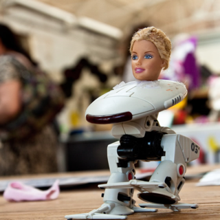Robot with a woman's head