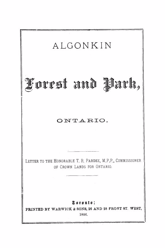 Algonkin Forest and Park Algonkin Forest and Park