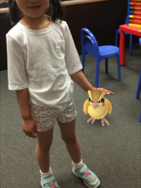 Daughter with Pidgey Pokémon