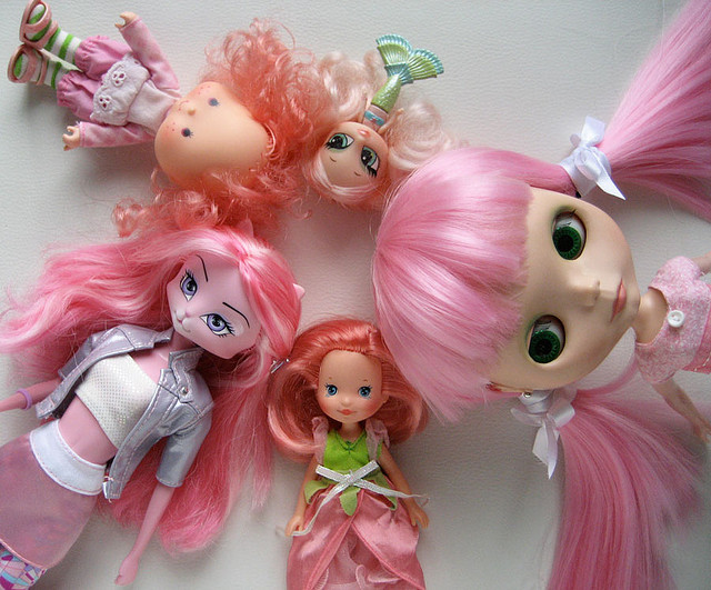 Dolls with pink hair