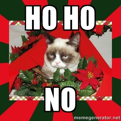 Grumpy Cat is not in the festive spirit.