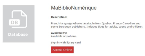 MaBiblioNumérique Access Online MaBiblioNumérique Access Online