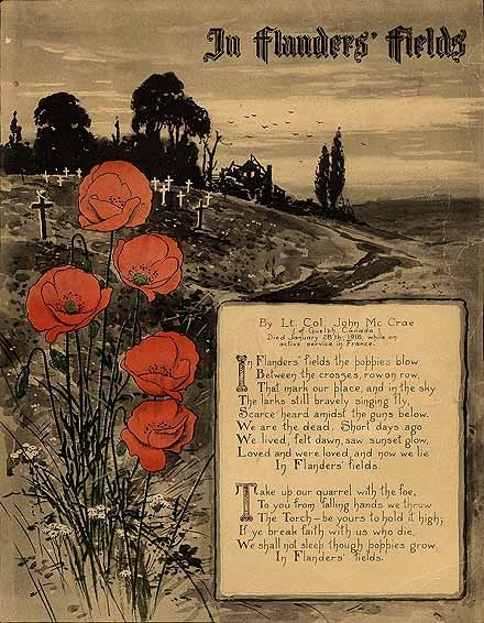 In Flanders Fields poem from the War Museum website