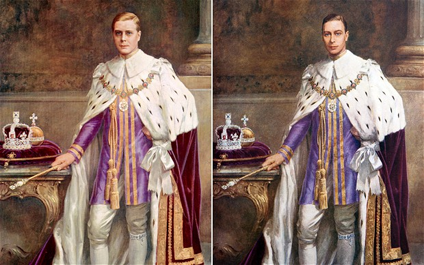 Edward VIII and George VI Coronation Portrait article on The Telegraph Jan 3 2012