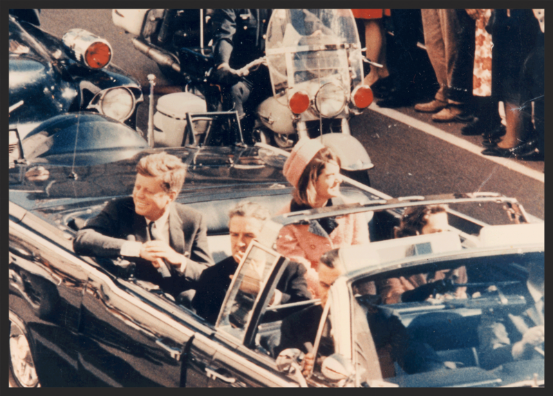 John F. Kennedy at Dealey Plaza in Dallas Texas on November 22, 1963.  